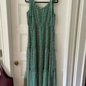 Skies Are Blue Riley Floral Maxi Dress in Emerald